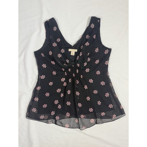 jonathan martin Tops - Y2K Jonathan Martin Women's Top Black Size XL Floral Ruffled Babydoll Top